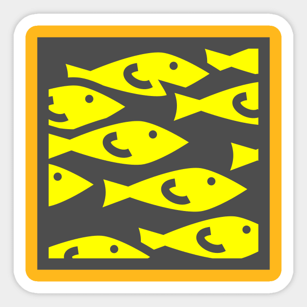 fish fiso yellow Sticker by dablohotaka